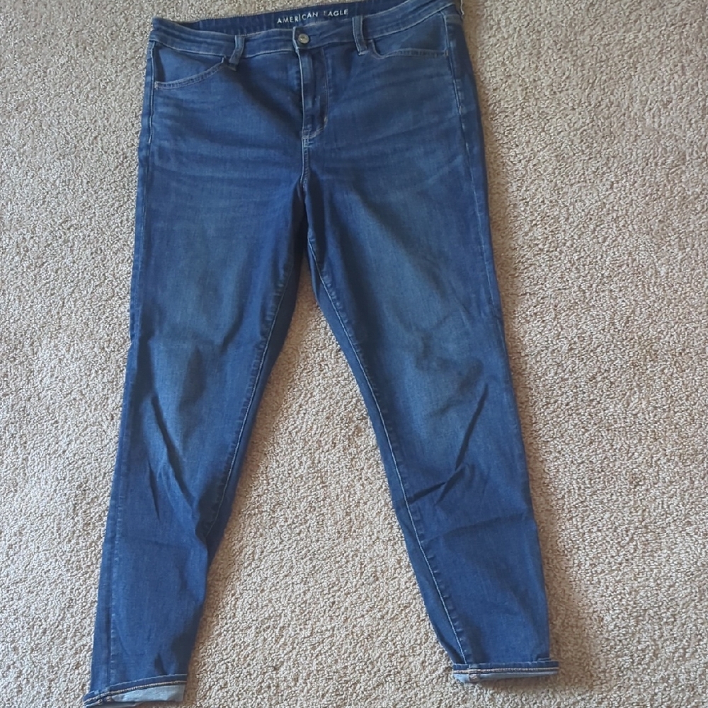 American Eagle Outfitters Women's Dark Blue Skinny Jeans